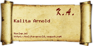 Kalita Arnold névjegykártya